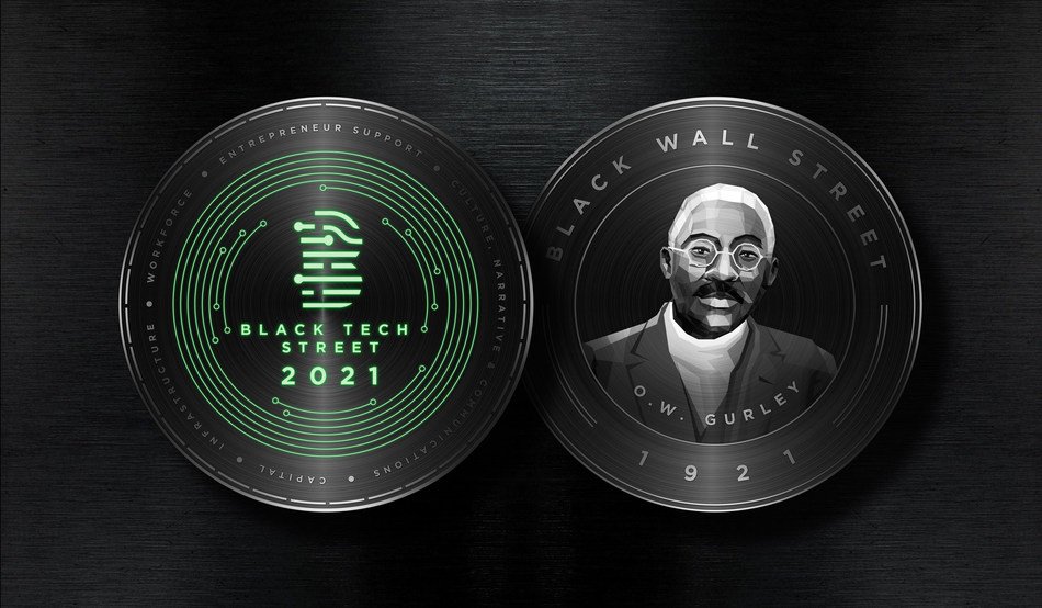 front and back of coin with black elder O.W. Gurley's's portrait