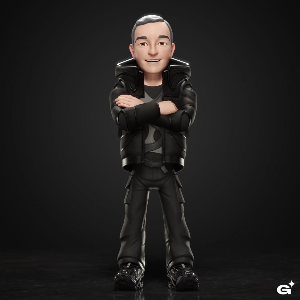 toy doll of bob iger in black